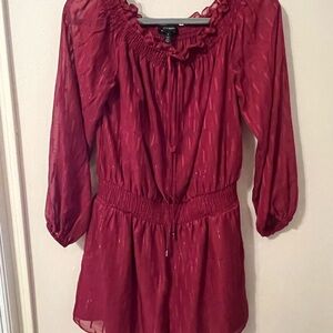 White House Black Market Burgundy Romper